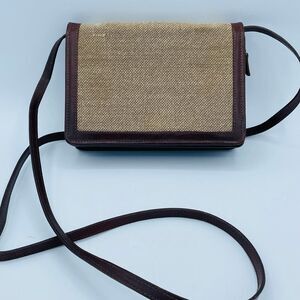 Authentic Brahmin USA Vintage Small Leather Brown Crossbody Women's Purse